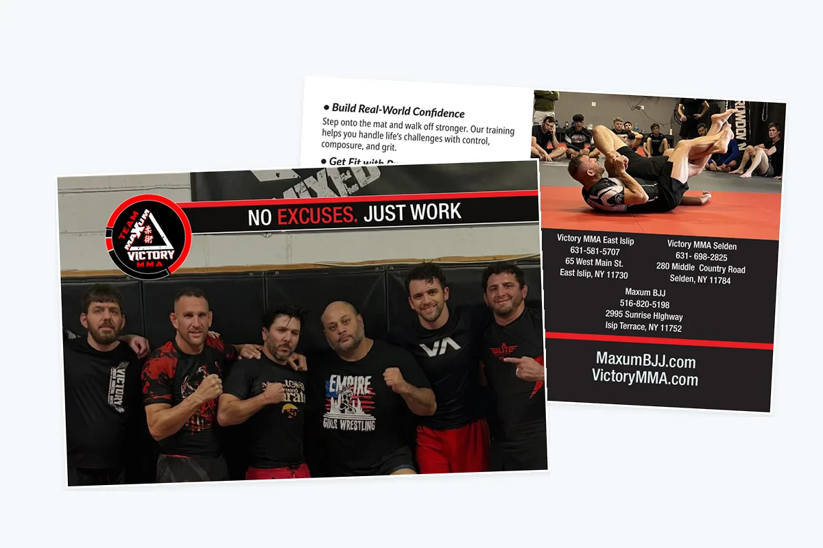 Victory MMA signage and business card design